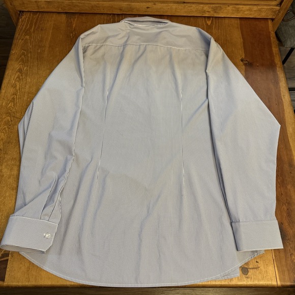 Mizzen + Main Leeward Button Up Shirt Mens XX-L Long Sleeve Blue White Striped‎ - Picture 3 of 6